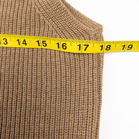 Aritzia Wilfred Sweater Vest Women's Medium Brown 100% Wool Tunic Mock Neck - Picture 12 of 12